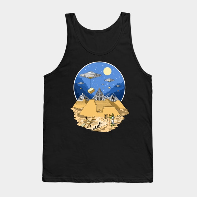 Alien Egyptian Pyramids Tank Top by underheaven